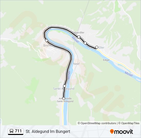 Автобус 711: карта маршрута