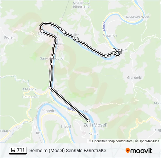 711 Bus Line Map