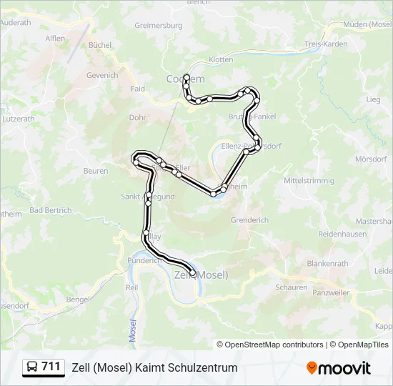 711 Bus Line Map