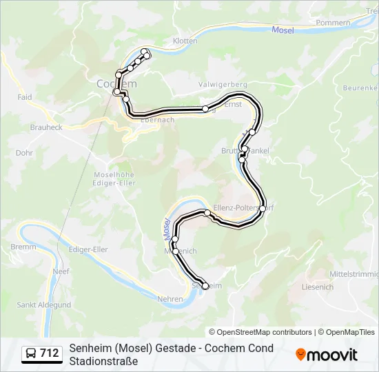 712 Bus Line Map