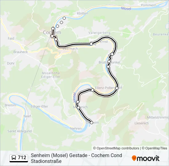 712 Bus Line Map