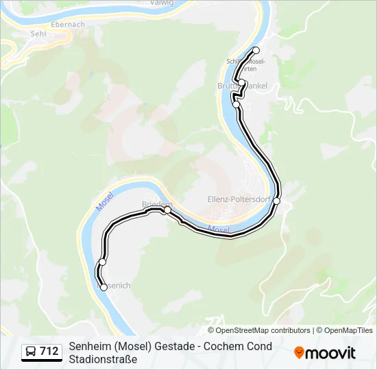 712 Bus Line Map