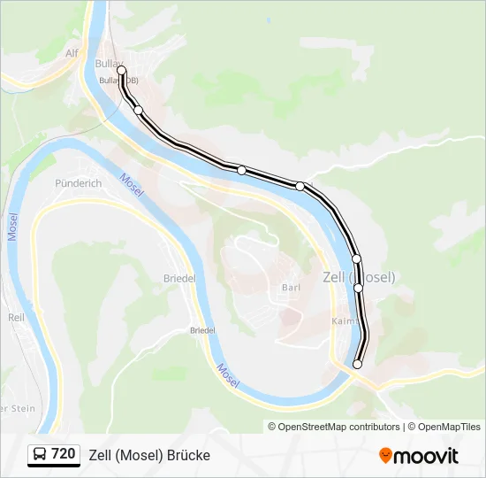 Автобус 720: карта маршрута