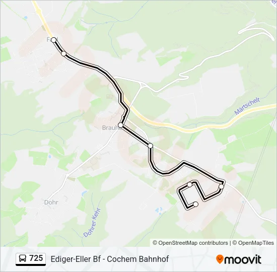 725 Bus Line Map