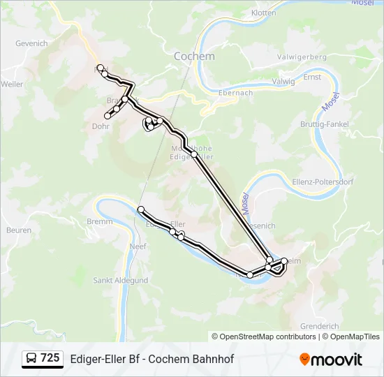 725 Bus Line Map