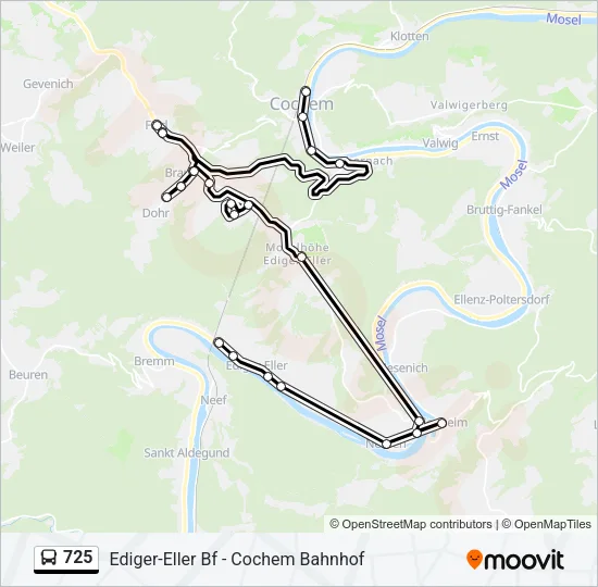 725 Bus Line Map