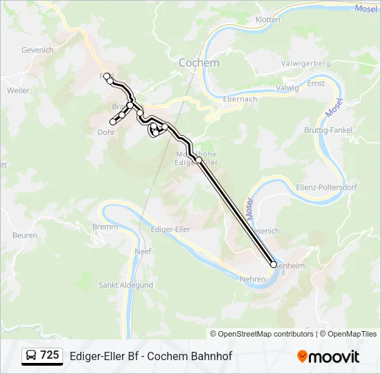 725 Bus Line Map
