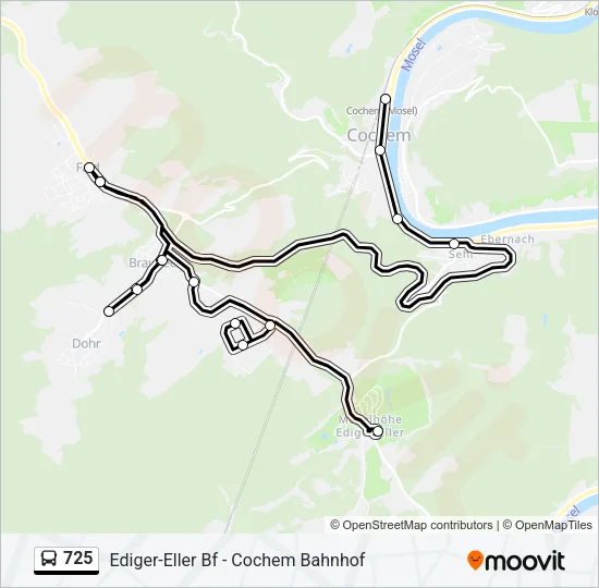 725 Bus Line Map