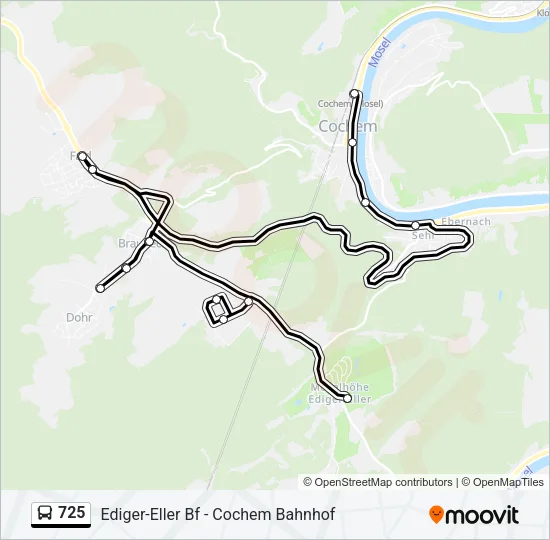 725 Bus Line Map