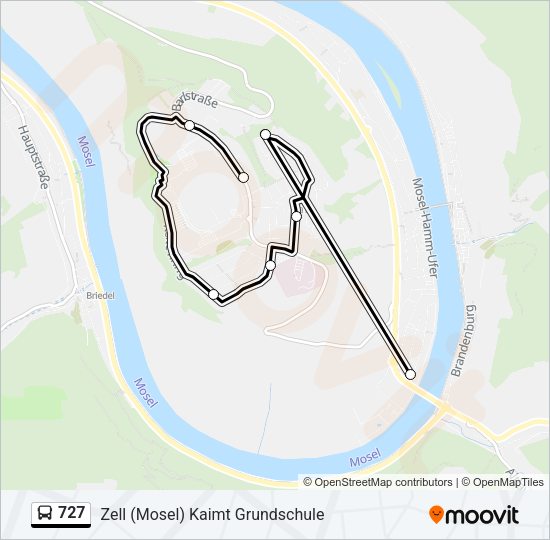 Автобус 727: карта маршрута