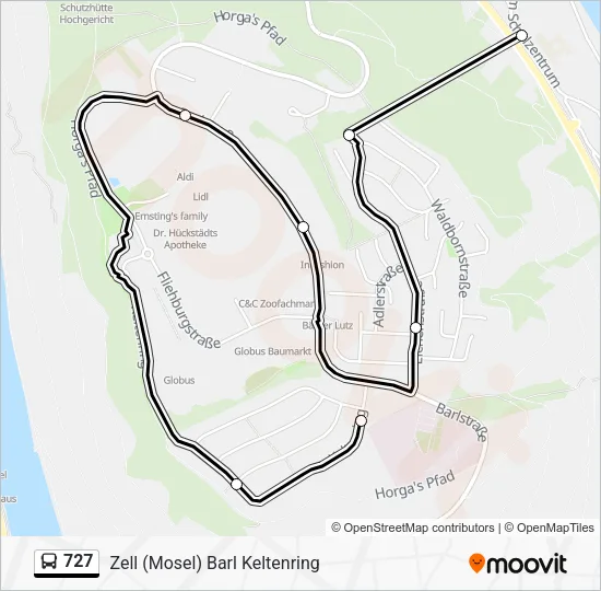 727 Bus Line Map