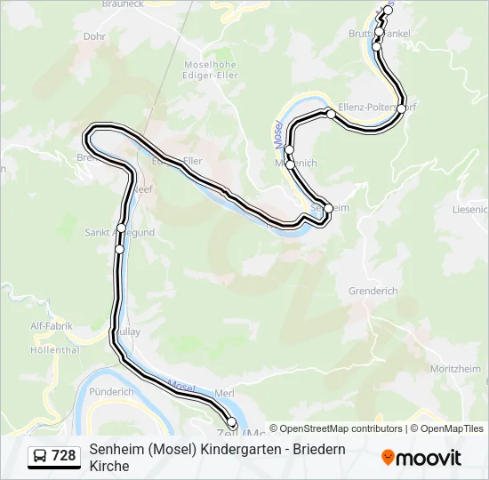 728 Bus Line Map