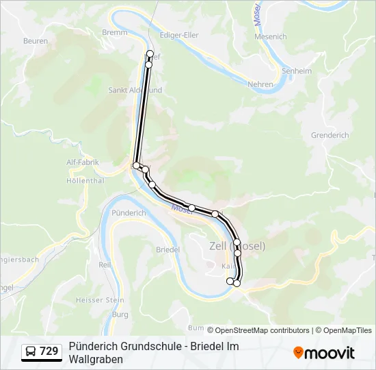 729 Bus Line Map