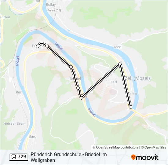 729 Bus Line Map