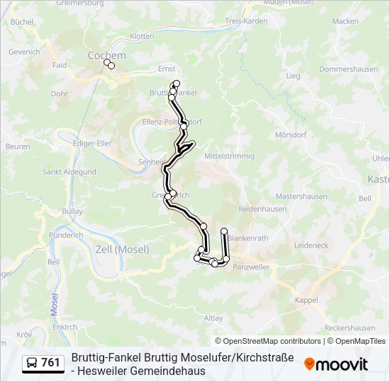 Автобус 761: карта маршрута