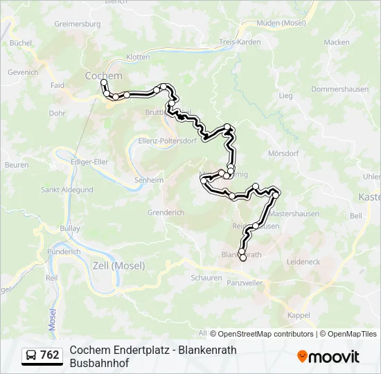 762 Bus Line Map