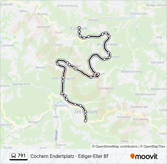 791 Bus Line Map