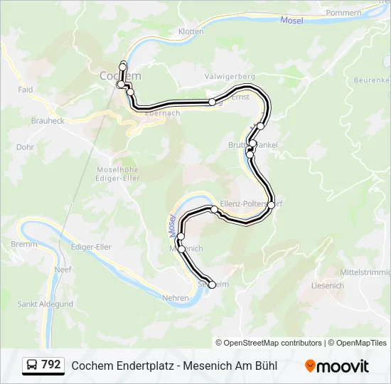792 Bus Line Map