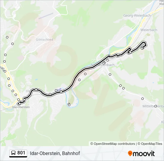 801 Bus Line Map