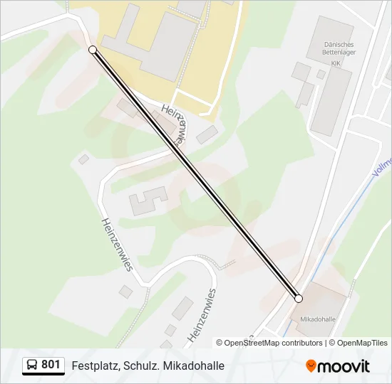 801 Bus Line Map