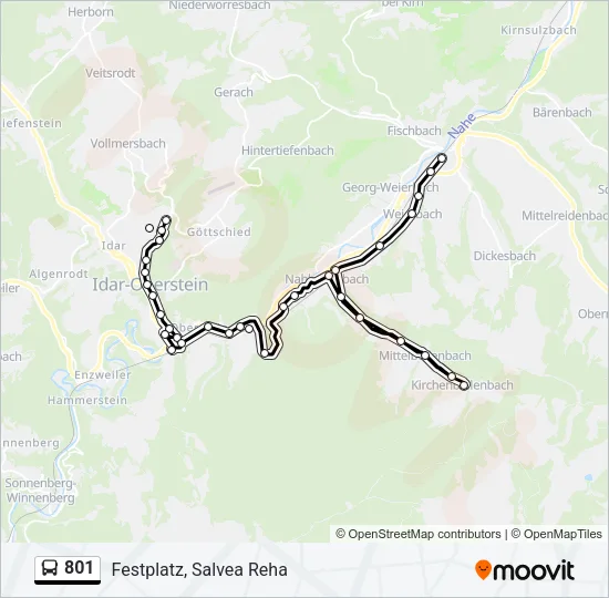 801 Bus Line Map