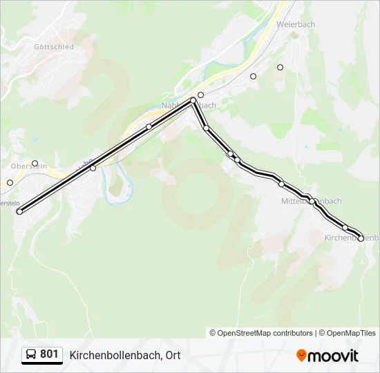 801 Bus Line Map