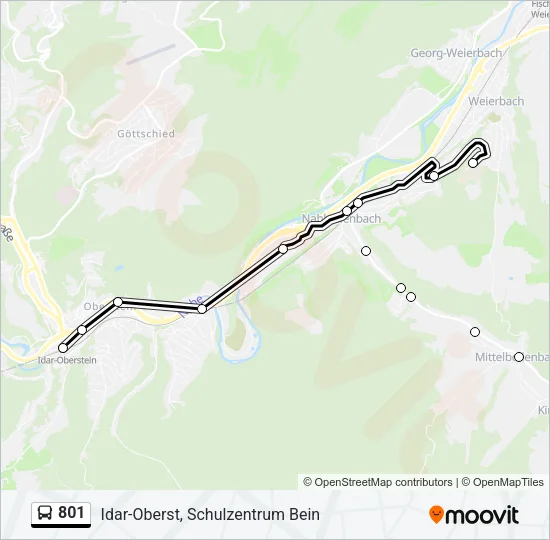 801 Bus Line Map