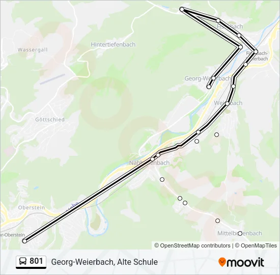 801 Bus Line Map