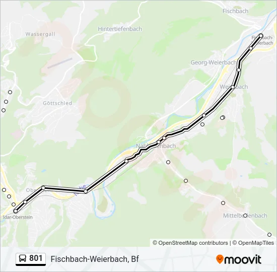 801 Bus Line Map