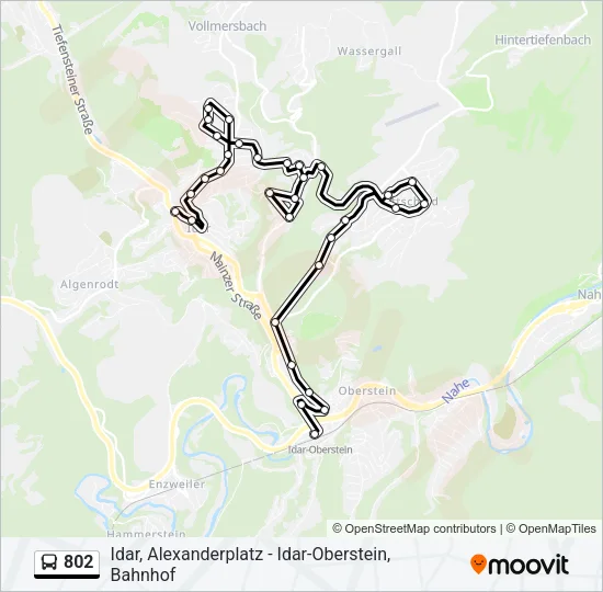 802 Bus Line Map