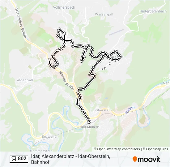 802 Bus Line Map