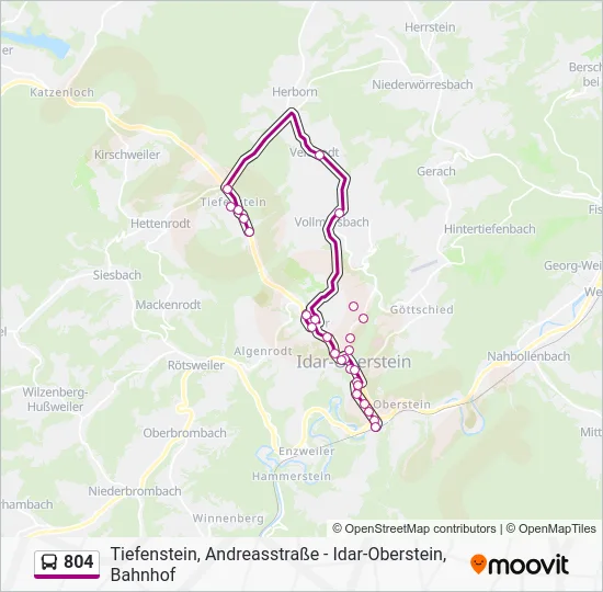 Автобус 804: карта маршрута