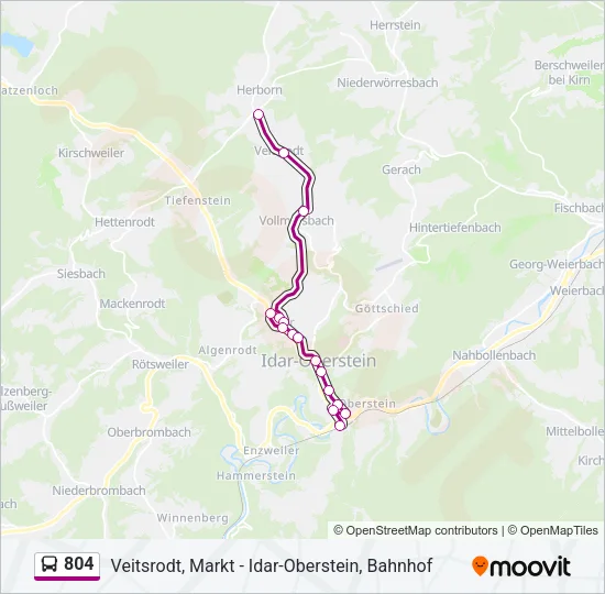 804 Bus Line Map
