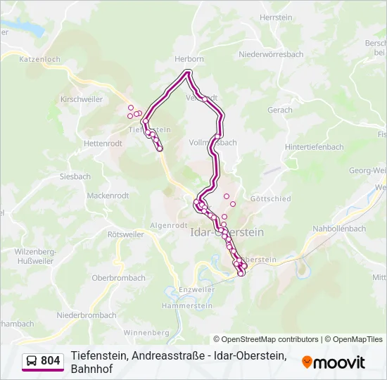 804 Bus Line Map