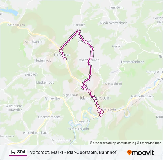 804 Bus Line Map