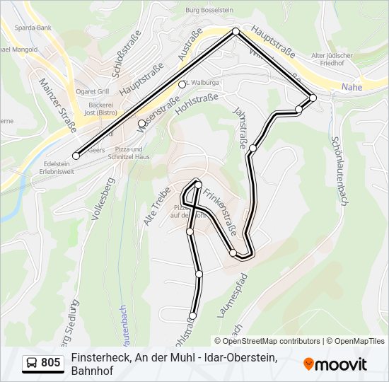 805 Bus Line Map
