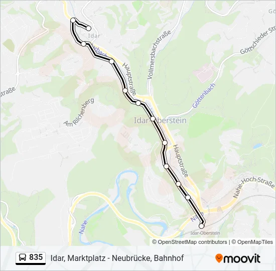 835 Bus Line Map