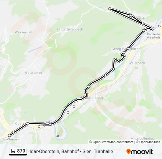 870 Bus Line Map