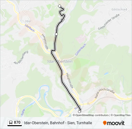 870 Bus Line Map
