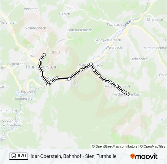870 Bus Line Map