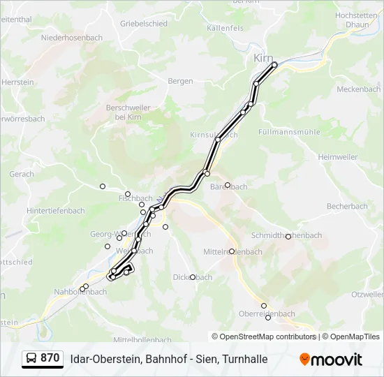 870 Bus Line Map