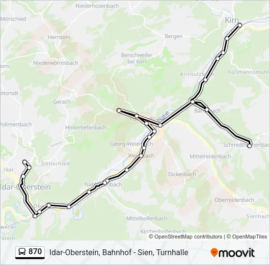 870 Bus Line Map