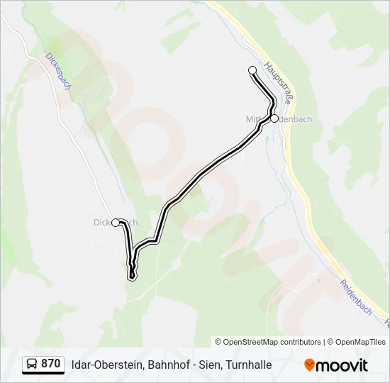 870 Bus Line Map