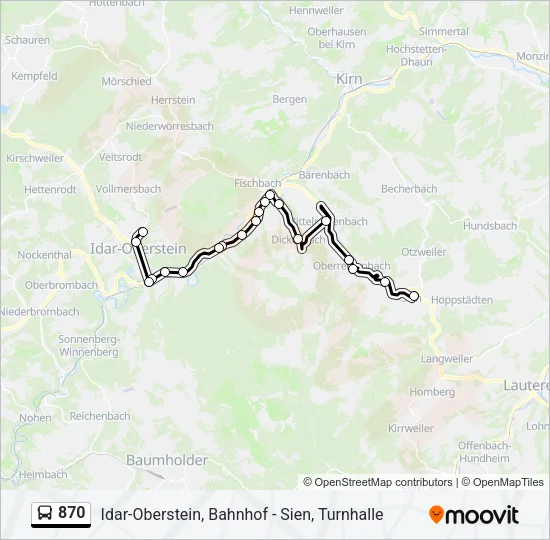 870 Bus Line Map