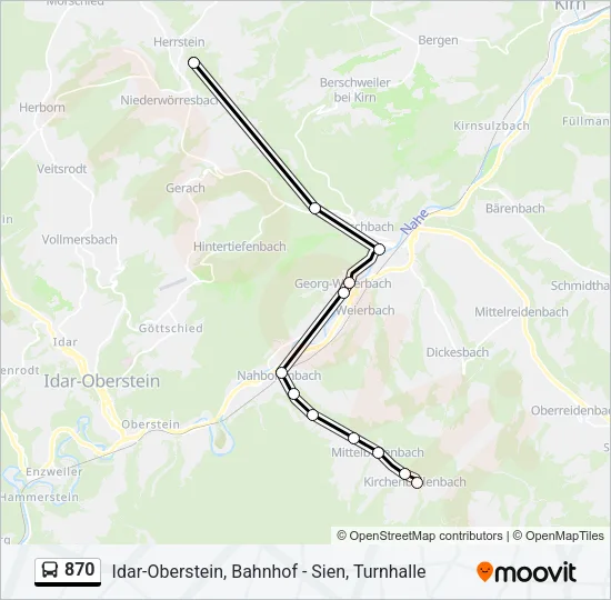 870 Bus Line Map