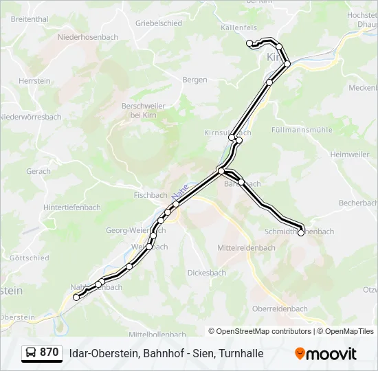 870 Bus Line Map