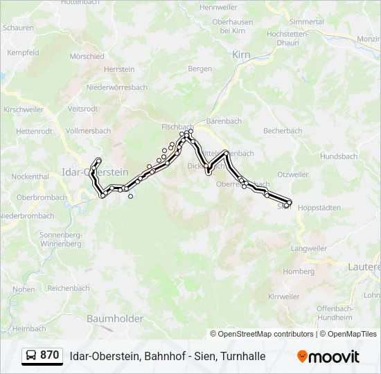 870 Bus Line Map