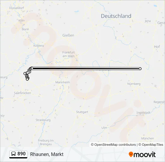 890 Bus Line Map