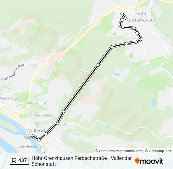 437 Bus Line Map