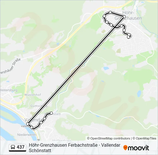 437 Bus Line Map